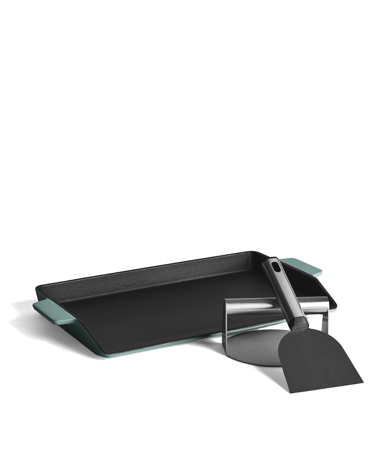 Kit Plancha en Fonte Burger & Grill Vert 40x25 cm