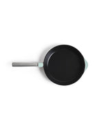 Poêle en fonte de 28 cm de diamètre vert rétro avec manche amovible
