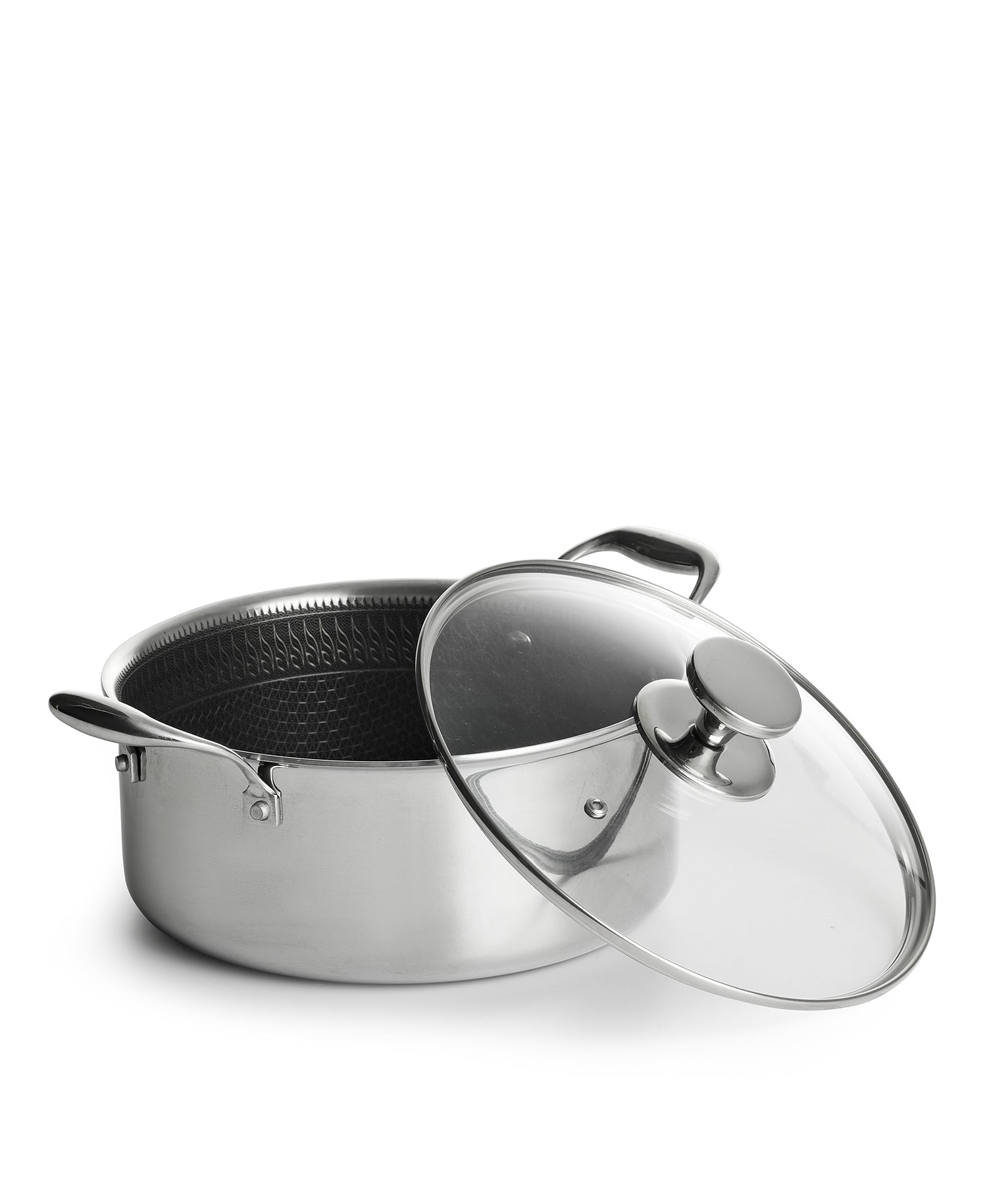 Casserole antiadhésive Honeycomb avec couvercle 24 cm de diamètre