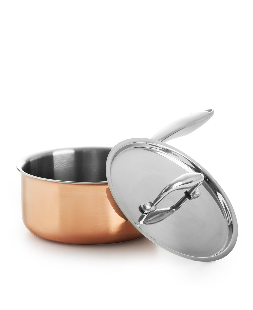 Casserole en cuivre avec couvercle de 18 cm de diamètre