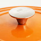 Marmite en fonte avec couvercle, 7 litres, 29 cm de diamètre, Orange